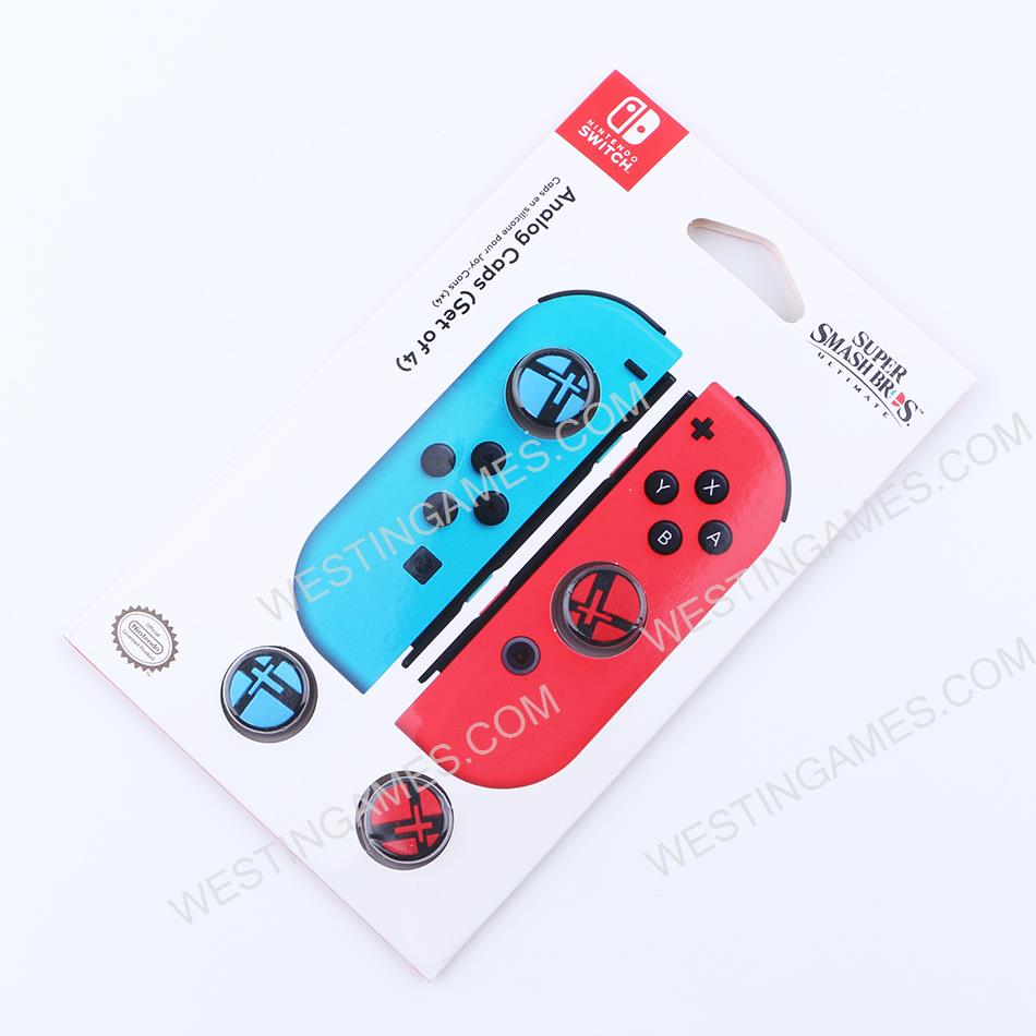 4in1 Super Smash Bros Thumb Grips Analog Caps Silicone Rubber For Switch joycon