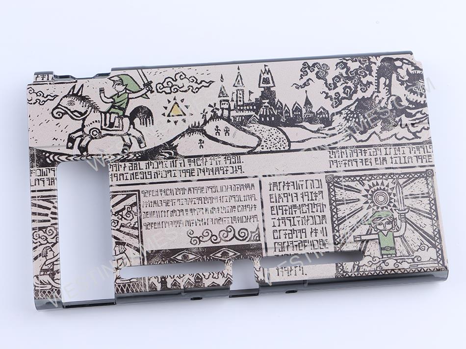 Upgraded Protective Rear Back Cover Case Docking Fashion Design for ns switch - Retro Zelda