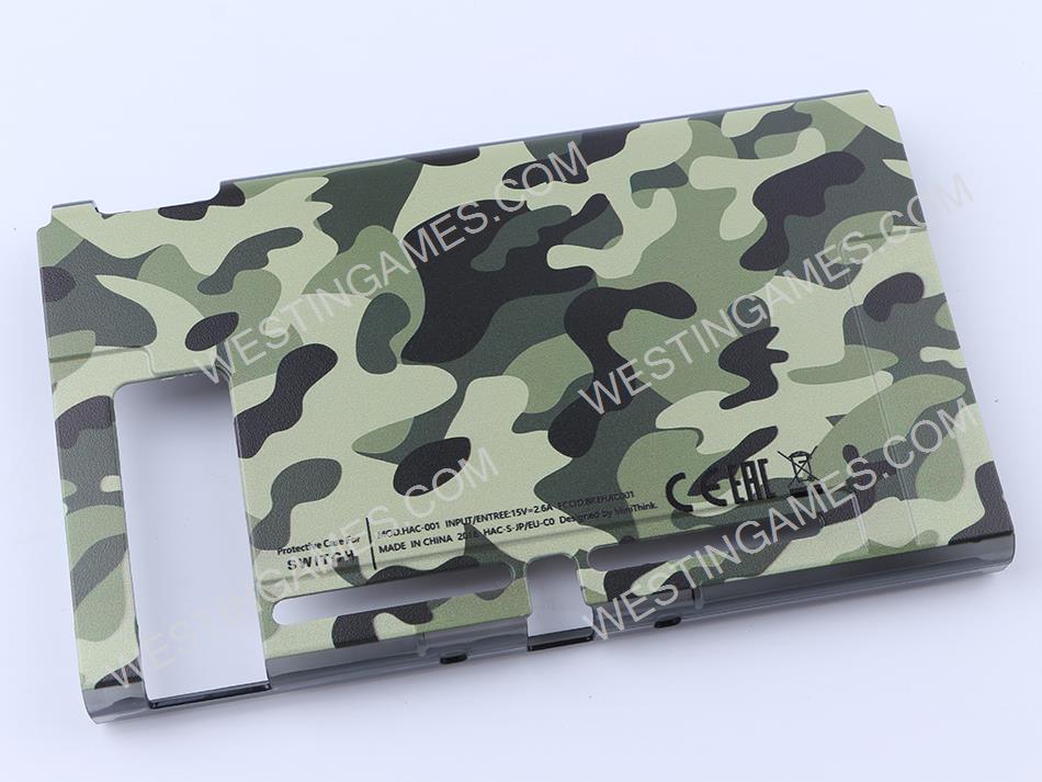 Upgraded Protective Rear Back Cover Case Docking Fashion Design for ns switch - Camouflage Green