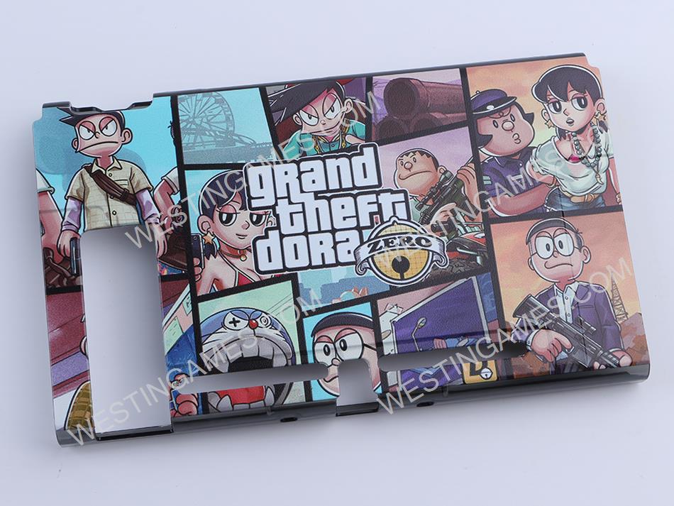 Upgraded Protective Rear Back Cover Case Docking Fashion Design for ns switch - GTA Doraemon