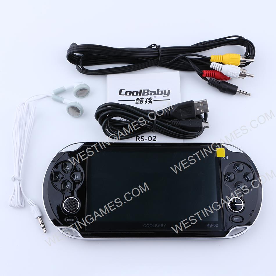Coolboy X9 5.0 Inch Handheld Game Player Console Support TV Output with MP3/Movie Camera - Black