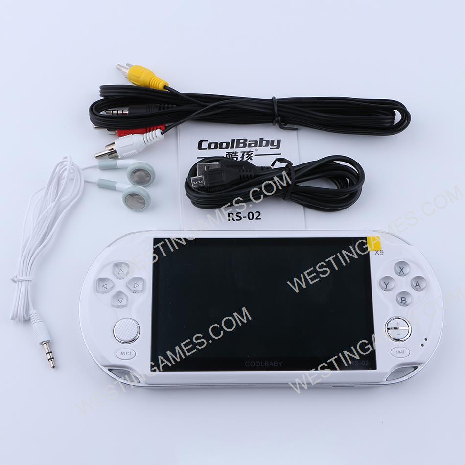 Coolboy X9 5.0 Inch Handheld Game Player Console Support TV Output with MP3/Movie Camera - White