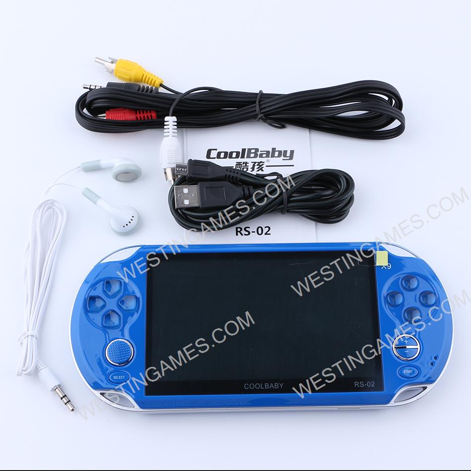 Coolboy X9 5.0 Inch Handheld Game Player Console Support TV Output with MP3/Movie Camera - Blue