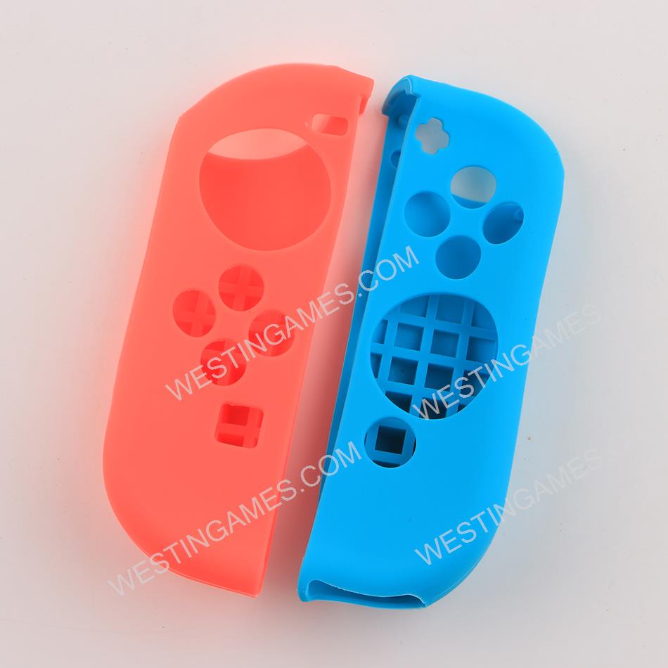 Protective Anti-Slip Soft Silicone Skin Case Set for NS switch Joy-Con Controller - Red and Blue