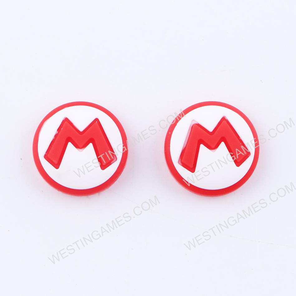 New Super Mario Thumb Grips Analog Caps Silicone Rubber For NS Switch Joy-con - Red M