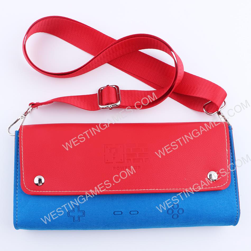 2in1 Deluxe Upgrade Travel Carrying Pouch Case with clip-on strap for Nintendo Switch - Super Mario