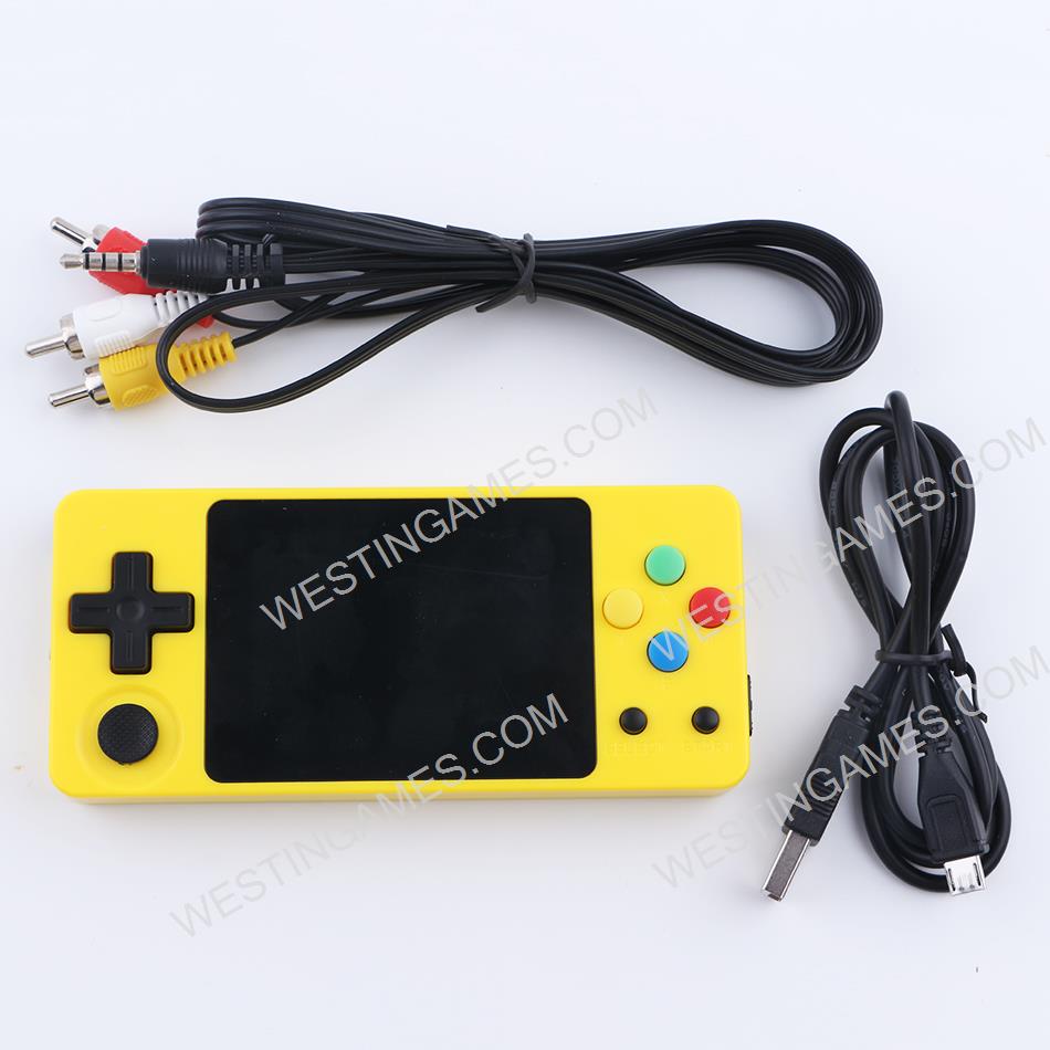 LDK 2Gen 64Bit Retro Mini handheld Video Game 2.7inch Screen 10K Games Support Download TV Yellow