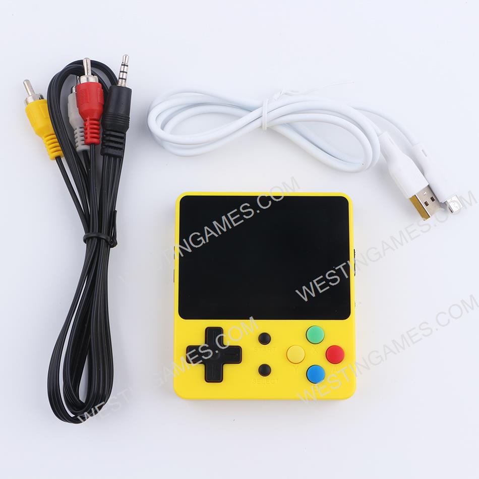 LDK 64Bit Retro Mini handheld Video Game 2.6inch Screen 10K Games Support Download TV Out Yellow