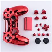 Mirror Chrome Housing Shell Case Replacement for PS4 Slim Dualshock 4 Controller - Red