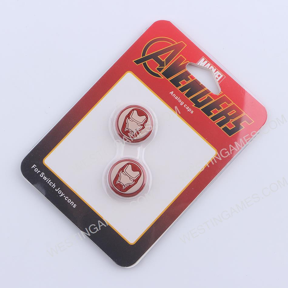 Marvel Avengers Thumb Grips Analog Caps Silicone Rubber For NS Switch Joy-con - Iron Man