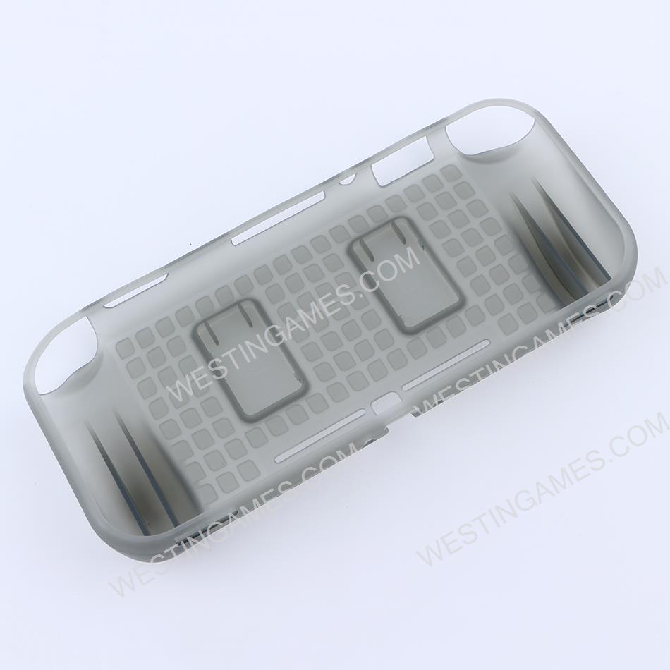 Comfortable Soft tpu Handle Grip Cover Case with 2 Card Storage for Switch lite - Clear Black