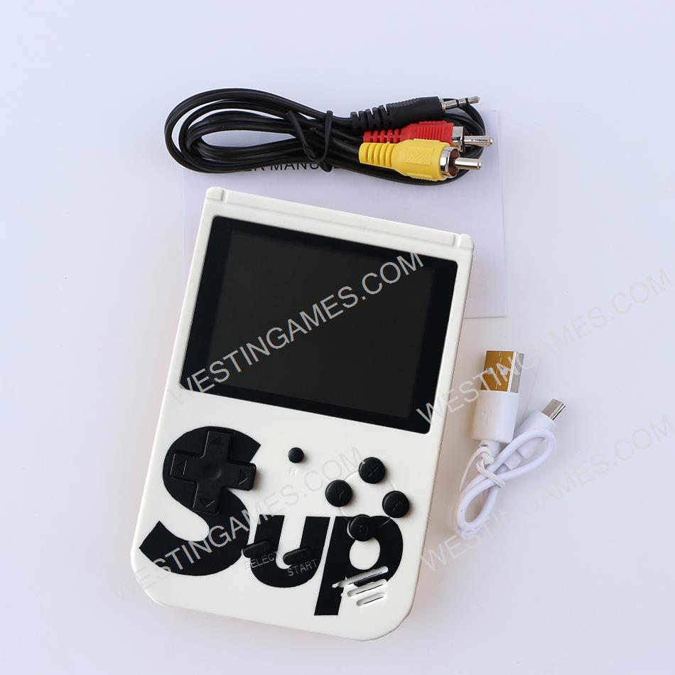 SUP FC-2.6 Inch screen Built-in 400 Games Retro TV Handheld Game Box Console - White