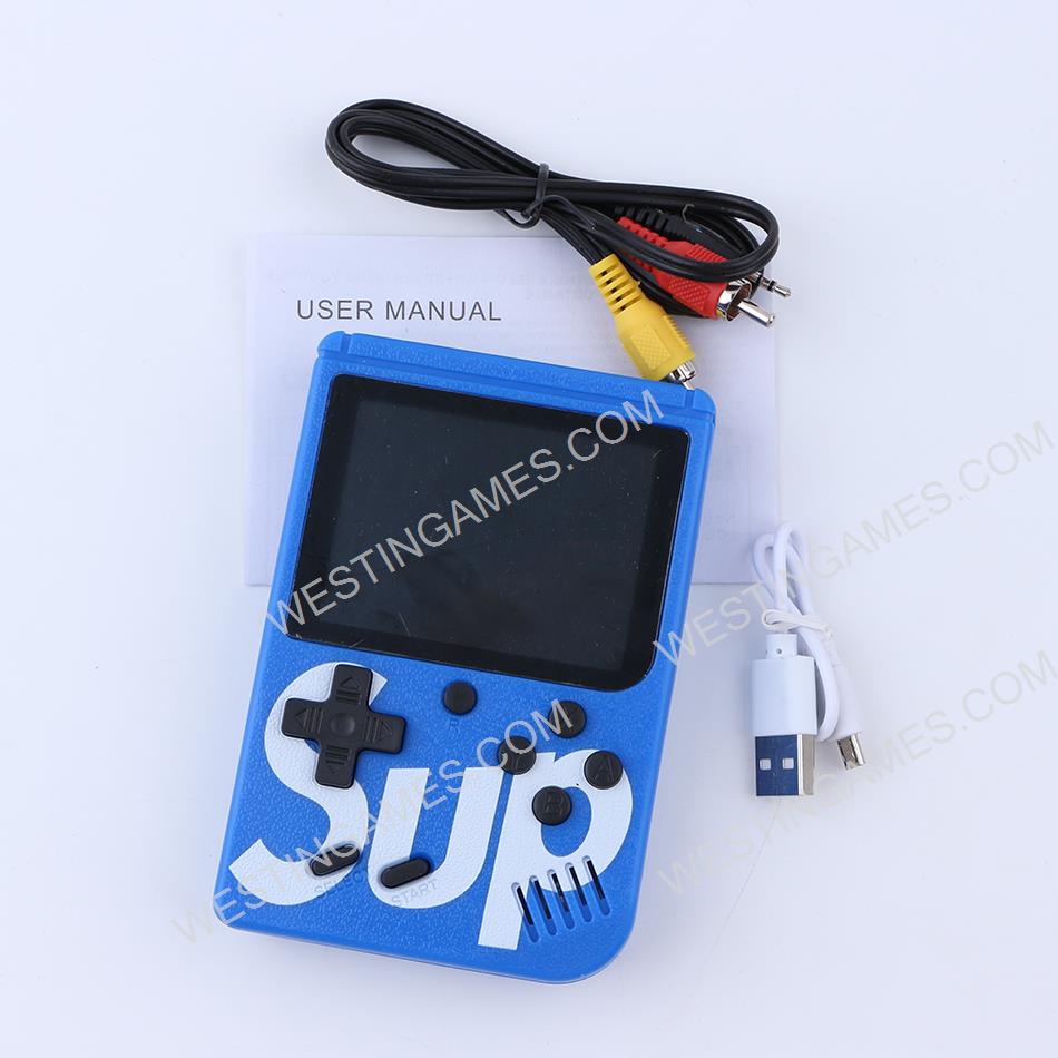 SUP FC-2.6 Inch screen Built-in 400 Games Retro TV Handheld Game Box Console - Blue