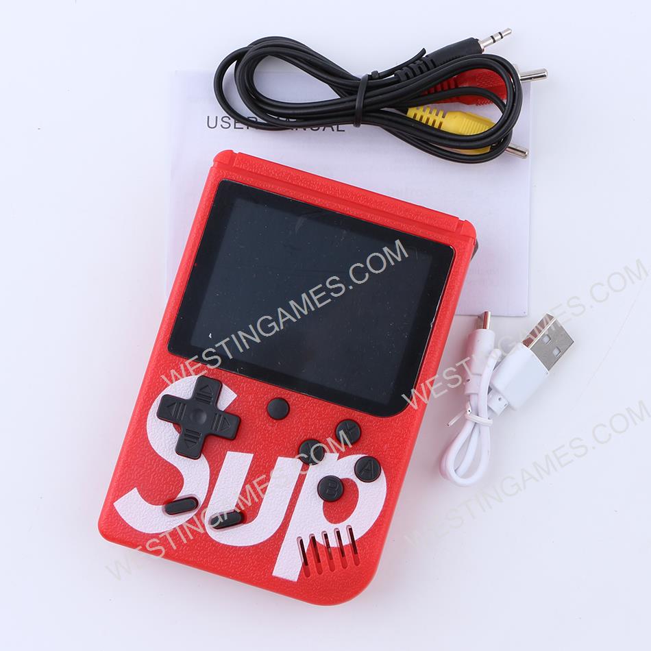 SUP FC-2.6 Inch screen Built-in 400 Games Retro TV Handheld Game Box Console - Red