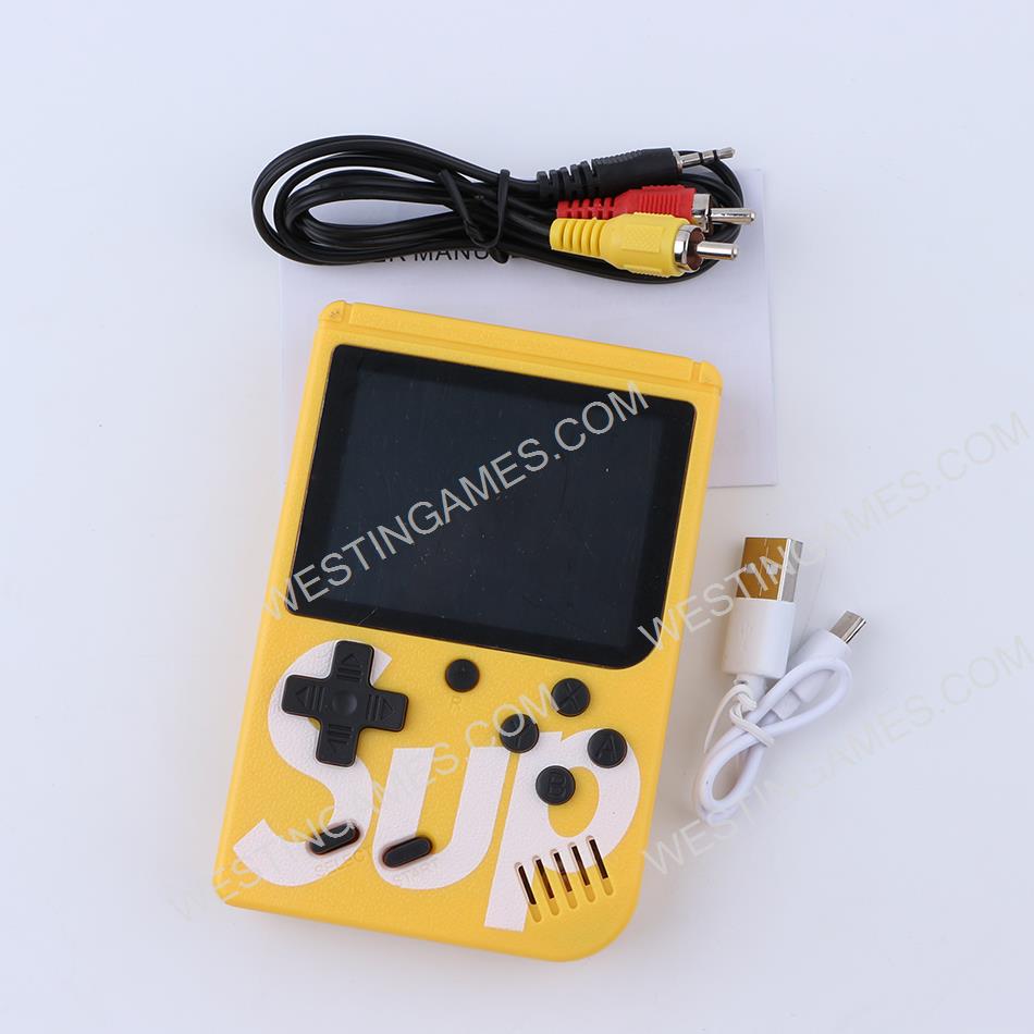 SUP FC-2.6 Inch screen Built-in 400 Games Retro TV Handheld Game Box Console - Yellow