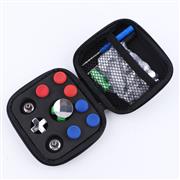 31Pcs Metal Swap Thumsticks Grip D-Pad and ABXY Button Set for all PS4 Controller Blue + Red