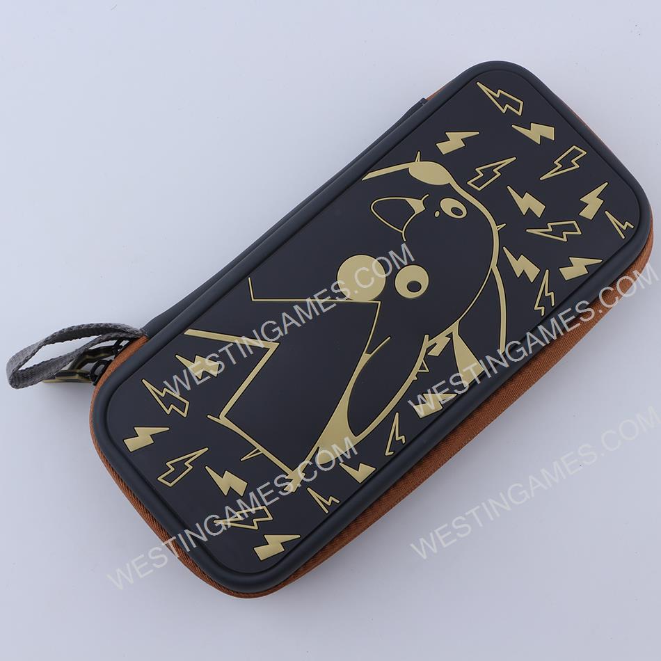 Deluxe Travel Carrying Case with Folding Stand for Nintendo Switch - Pokemon black