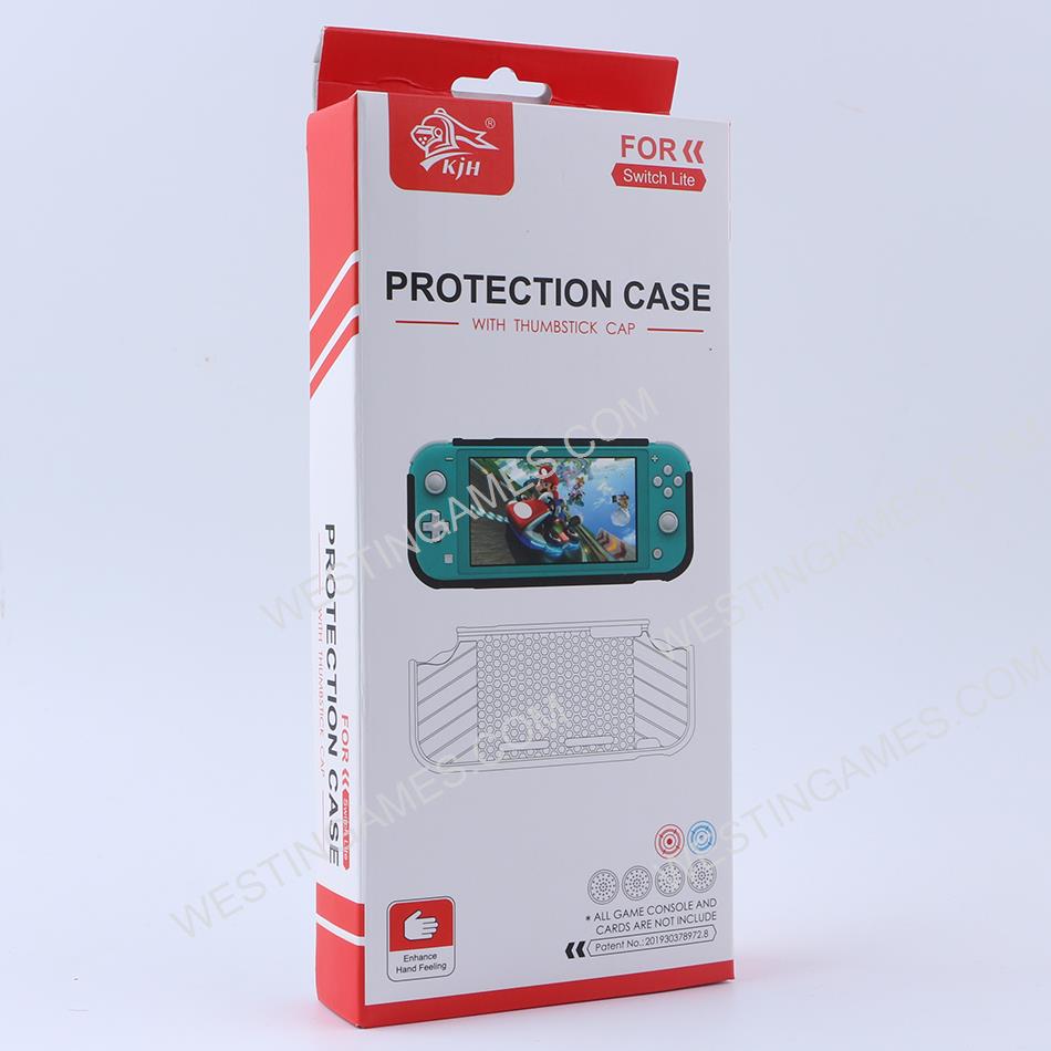 Soft tpu Handle Grip Cover Case with 6 Aanalog Grips for Switch lite - Blue