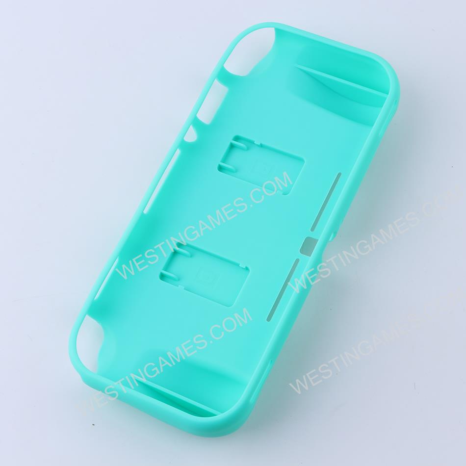 Comfortable Soft tpu Handle Grip Cover Case with 2 Card Storage for Switch lite - Blue