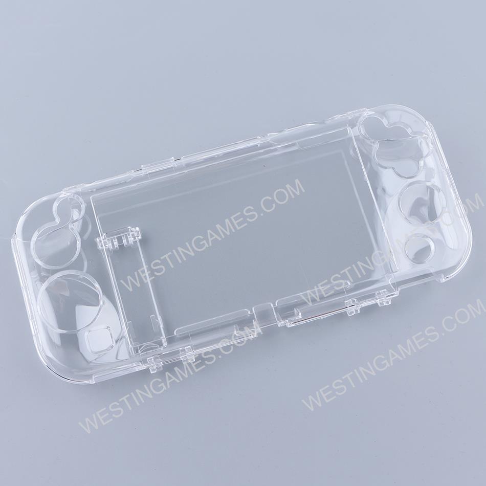 New Complete Crystal Protective Cover Case with Stand for Switch lite Transparet Clear
