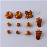 Metal Analog D-Pad ABXY R1L1 + r2l2 Buttons 11Pcs Set for PS4 slim/Pro Controller Gold