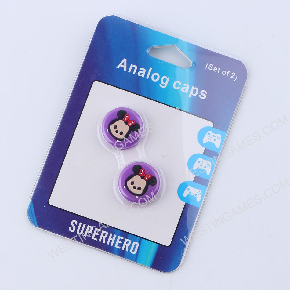 Superhero Supercap Thumb Grips Analog Caps Silicone Rubber For Switch and Lite Miki Purple