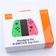 Left and Right Wireless Controller with Handrip for Switch Joycon Green and Pink