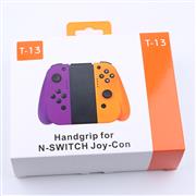 Left and Right Wireless Controller with Handrip for Switch Joycon Purple and Orange