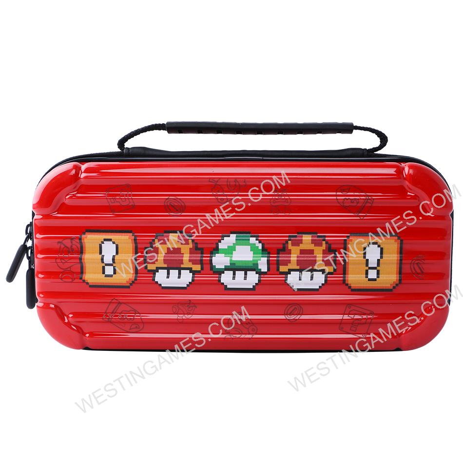 Red Protective Storage Hard Case Carrying Bag for Switch Lite - Mario