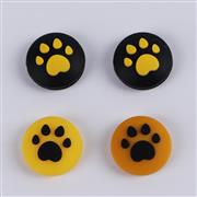 New 4in1 Cut Cat Paw Thumb Grips Analog Caps Silicone Rubber For NS Switch - brown and yellow 02