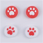 New 4in1 Cut Cat Paw Thumb Grips Analog Caps Silicone Rubber For NS Switch - white and Pink 02