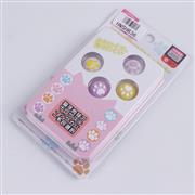 New 4in1 Cut Cat Paw Thumb Grips Analog Caps Silicone Rubber For NS Switch - purple and yellow
