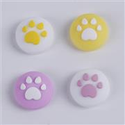 New 4in1 Cut Cat Paw Thumb Grips Analog Caps Silicone Rubber For NS Switch - purple and yellow 02