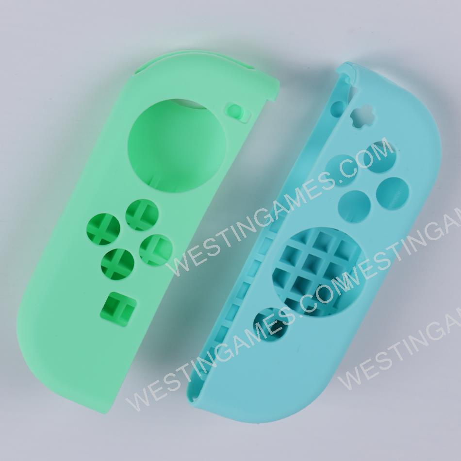 Protective Anti-Slip Soft Silicone Skin Case Set for NS switch Joy-Con Controller - Green Blue