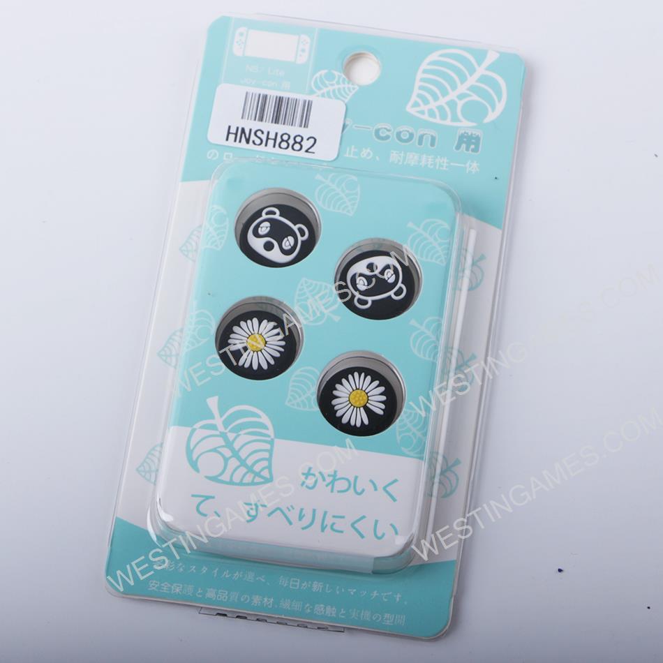 New 4in1 Thumb Grips Analog Caps Silicone Rubber For NS switch - Racoon and Bellis
