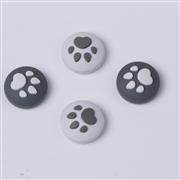 New 4in1 Cut Cat Paw Thumb Grips Analog Caps Silicone Rubber For NS switch - Black and White 04