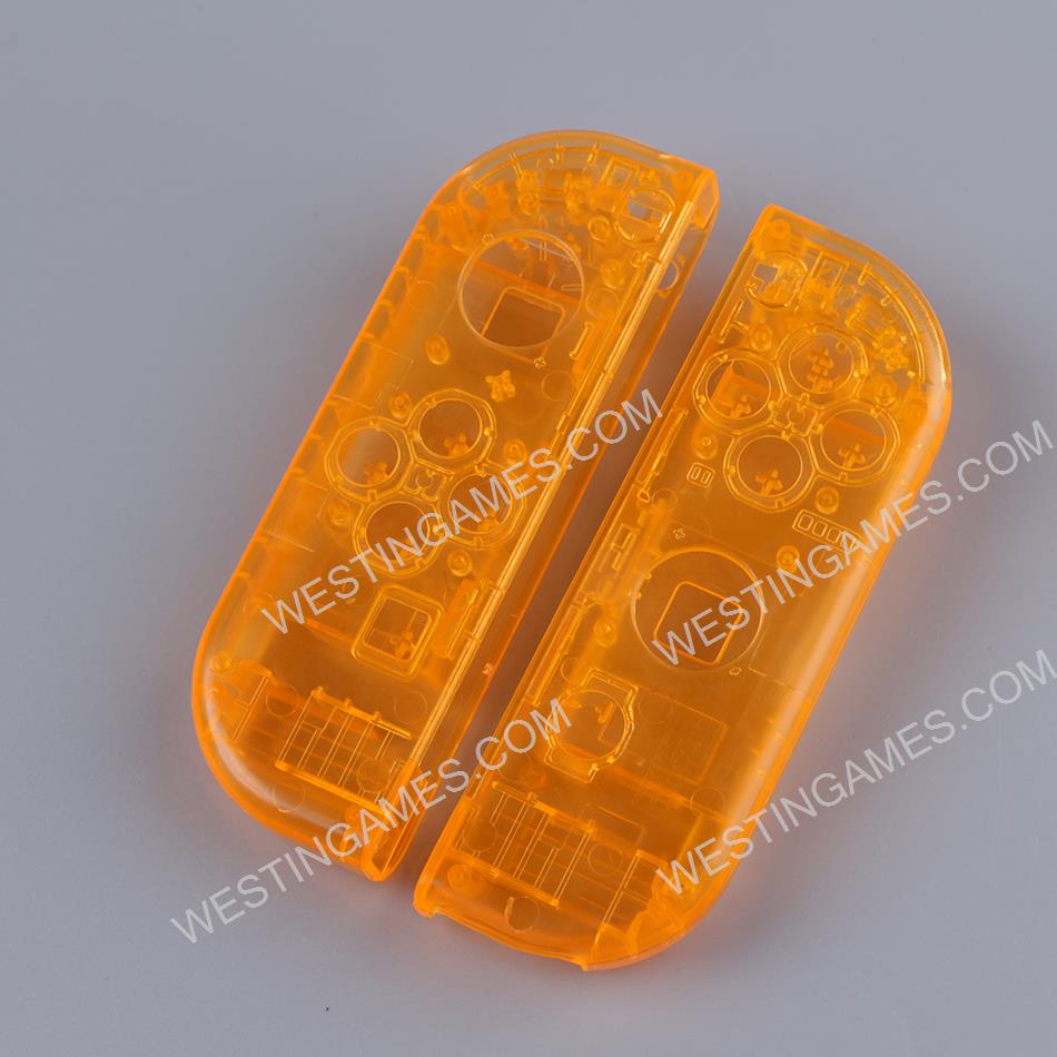 Left and Right Housing Cover Case Set replacement for switch Joy-con Transparent Orange