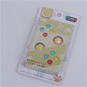 4in1 Cut Cat Paw Thumb Grips Analog Caps Silicone with ABXY Button Grip For switch - Lemon Yellow