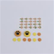4in1 Cut Cat Paw Thumb Grips Analog Cap Silicone with ABXY Button Grip For Switch Brown and yellow A 03