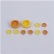 4in1 Cut Cat Paw Thumb Grips Analog Cap Silicone with ABXY Button Grip For Switch Brown and yellow A 04