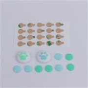 4in1 Cut Cat Paw Thumb Grip Analog Caps Silicone with ABXY Button For switch light Blue-Green Limite 04