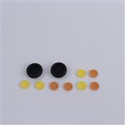 4in1 Cut Cat Paw Thumb Grips Analog Cap Silicone with ABXY Button Grip For Switch Brown and yellow B 04