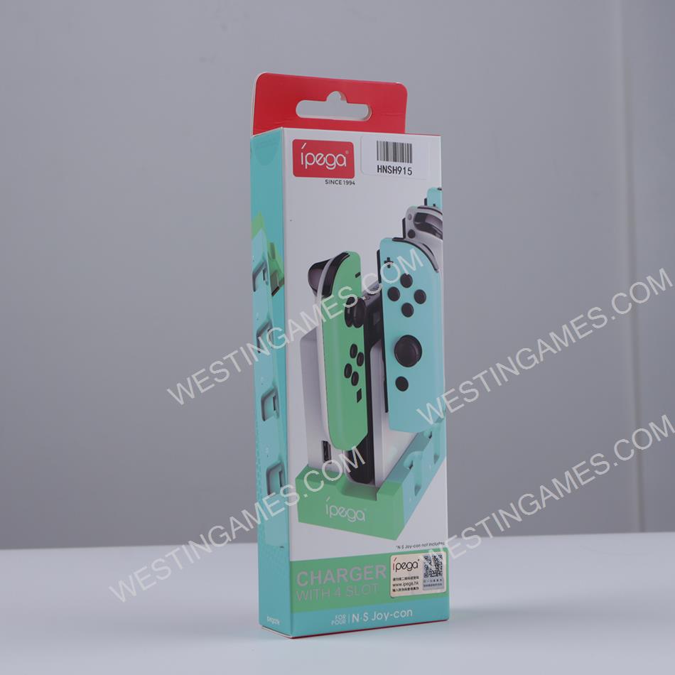 PG-9186B Charger Charging Dock Stand Station Holder for Switch Joy-Con Game Console Blue-Green