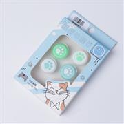 4in1 Cut Cat Paw Thumb Grips Analog Caps Silicone For Switch Pro and PS4 Blue and Green