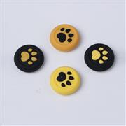 4in1 Cut Cat Paw Thumb Grips Analog Caps Silicone For Switch Pro and PS4 Brown and Yellow 04