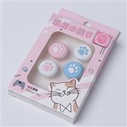4in1 Cut Cat Paw Thumb Grips Analog Caps Silicone For Switch Pro and PS4 Blue and Pink 04