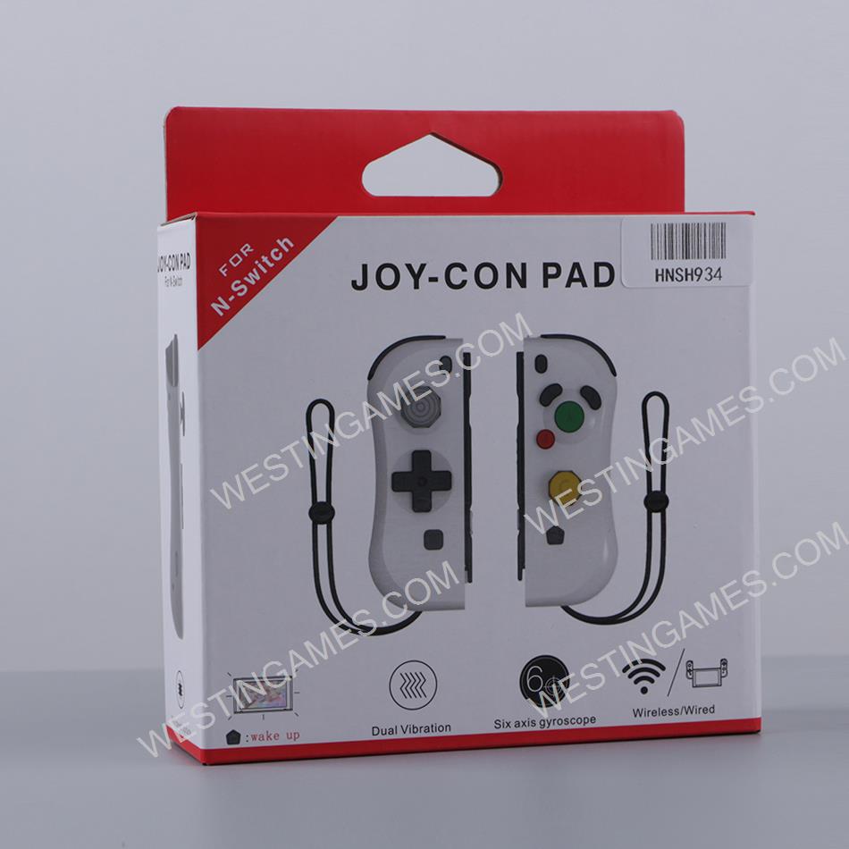 NGC Style Left and Right Wireless Joycon Controller with NFC for Switch - White