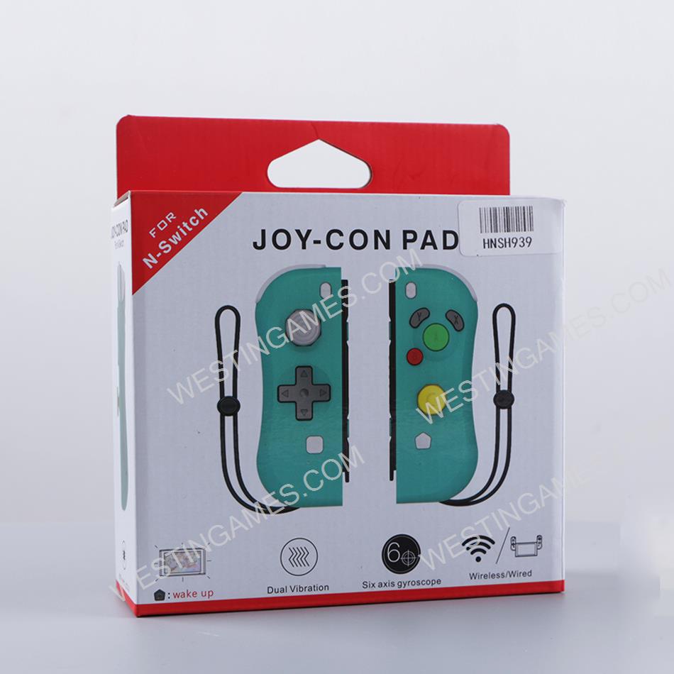 NGC Style Left and Right Wireless Joycon Controller with NFC for Switch - Green