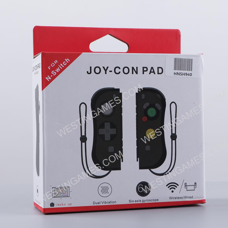 NGC Style Left and Right Wireless Joycon Controller with NFC for Switch - Black