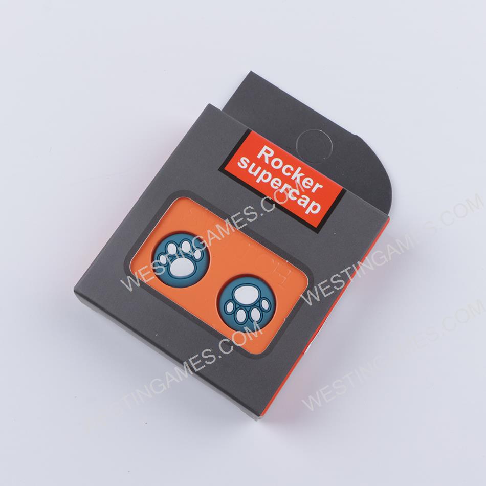 Rocker Supercap Thumb Grips Analog Caps Silicone Rubber For Switch Joy-con - Cat Paw Blue